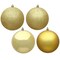 Gold 4 Finish Assorted Ball Ornament, 3 in. - 32 per Box